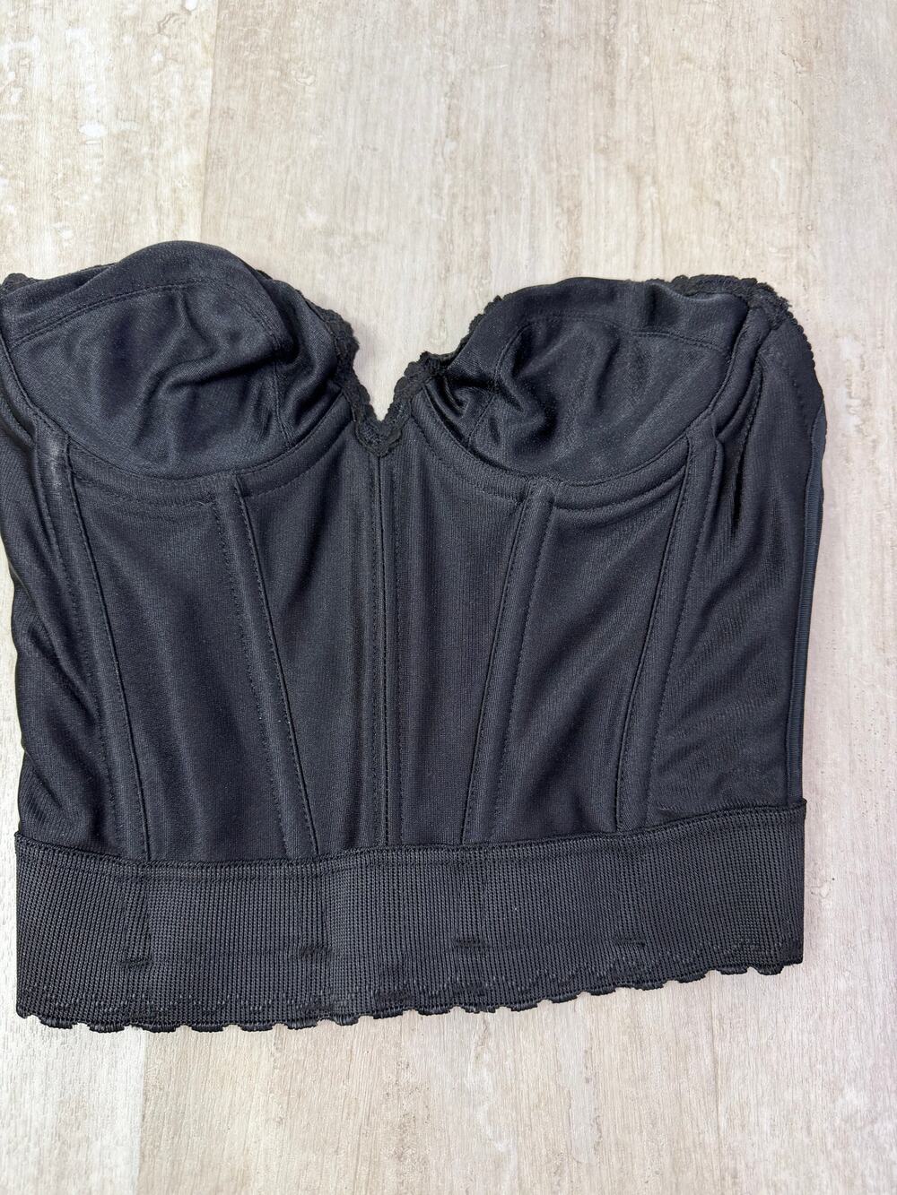 Vintage Canival Black Bustier Lingerie Size 32B